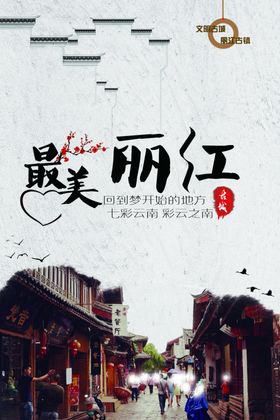 文化古镇旅游宣传海报中国风江南如画式老街统城印象江南水乡