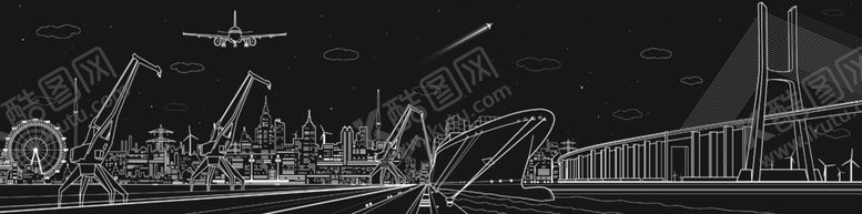 编号：54563407060040385397【酷图网】源文件下载-线条城市建筑