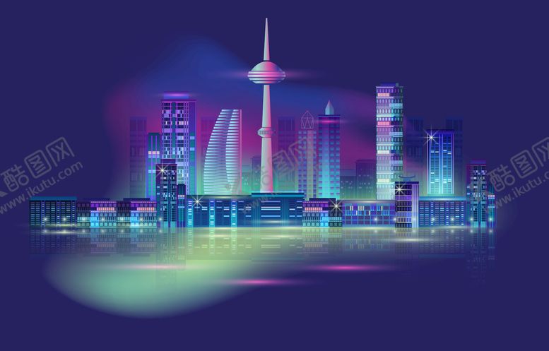 编号：13028609271719440576【酷图网】源文件下载-城市夜景插画