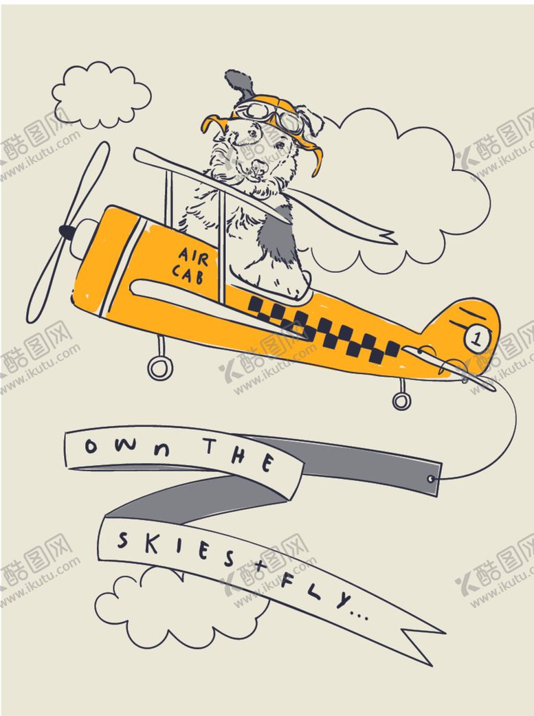 编号：13846010010311568853【酷图网】源文件下载-飞机狗
