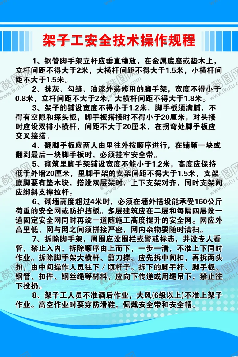编号：83054502230200447057【酷图网】源文件下载-工地操作规程展板