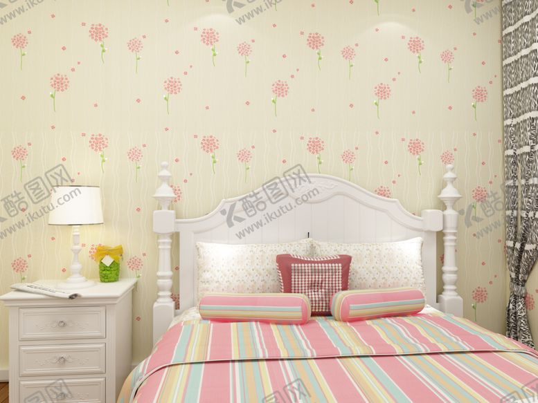 编号：68123704082128157823【酷图网】源文件下载-温馨粉色系儿童卧室布置