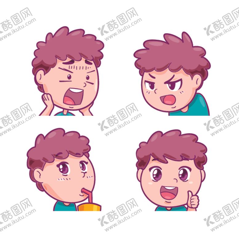 编号：46948601240017574902【酷图网】源文件下载-可爱人物表情卡通萌手绘图图片
