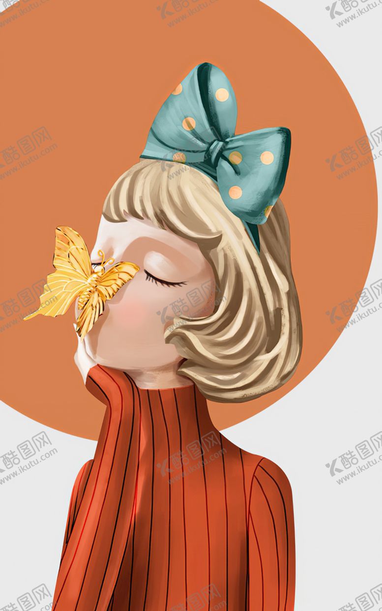 编号：73531710191827471053【酷图网】源文件下载-晶瓷画卡通少女