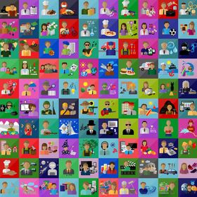 多彩卡通角色拼图