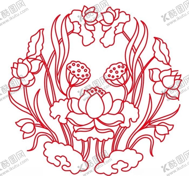 编号：36131110111502316403【酷图网】源文件下载-矢量荷花花纹