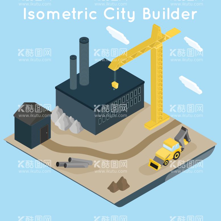 编号：18936510080812145140【酷图网】源文件下载-塔吊建筑工地