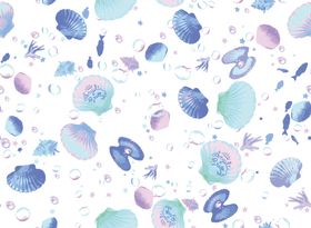 水彩风多彩抽象花卉图案