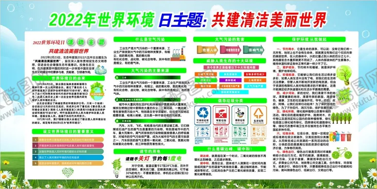 编号：51482310110435084152【酷图网】源文件下载-2022世界环境日展板