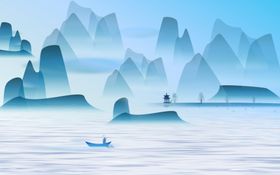 抽象山水电视背景墙