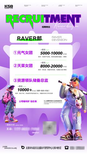 酒吧招聘海报