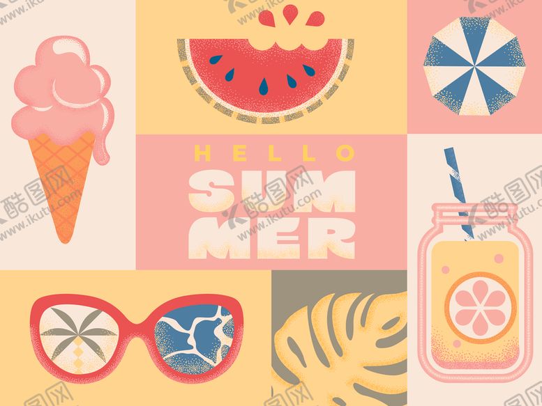 编号：85425410311747042092【酷图网】源文件下载-夏日缤纷元素插图