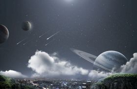 蓝色科幻宇宙星空星球背景