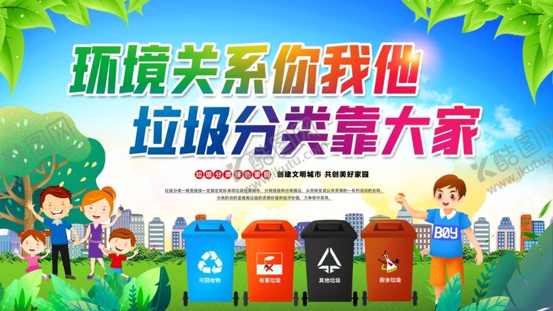 编号：75595910070721423237【酷图网】源文件下载-垃圾分类靠大家