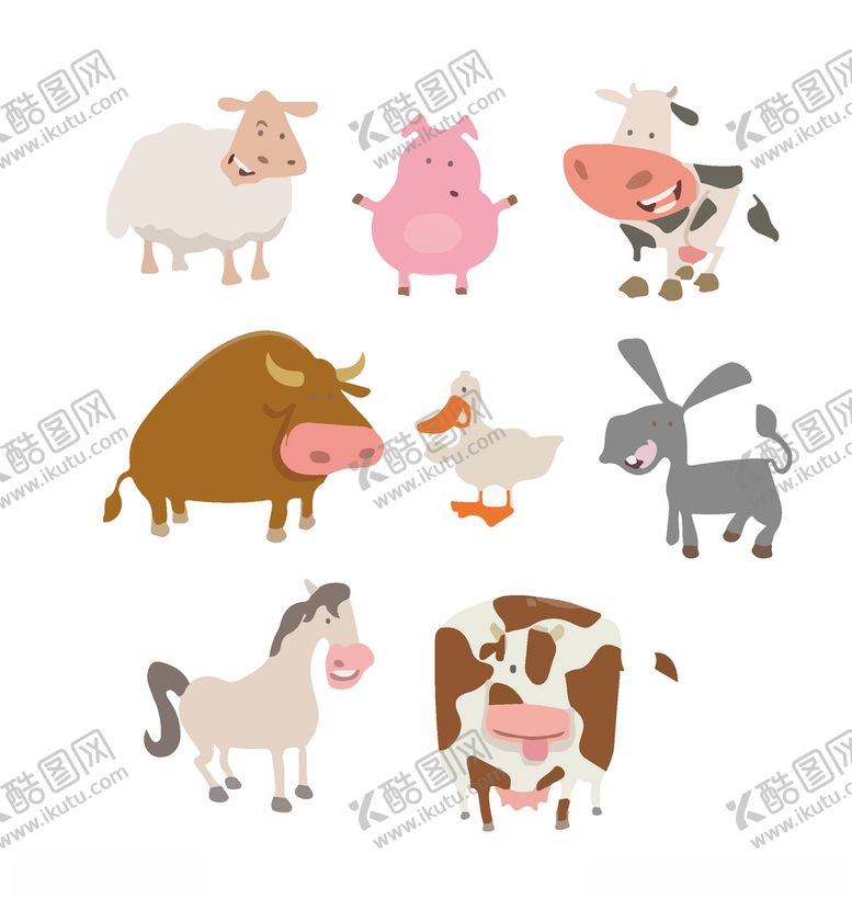 编号：76390309252033582025【酷图网】源文件下载-卡通动物矢量图