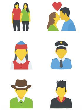 手绘人物图标