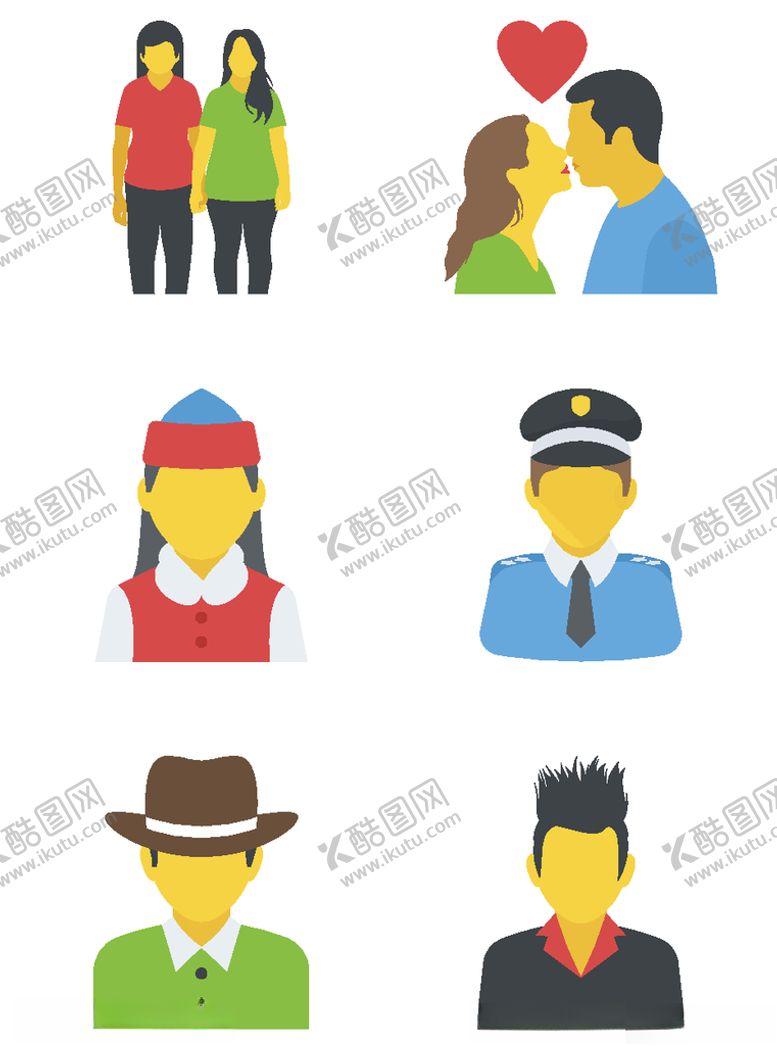 编号：76786809230726404005【酷图网】源文件下载-手绘人物图标