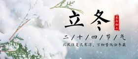 唯美森林白雪立冬节气海报