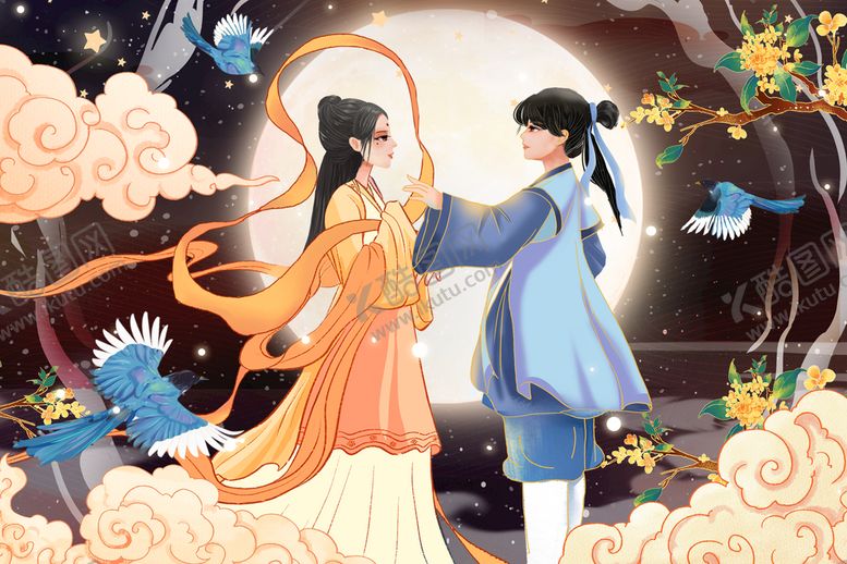 编号：95134809181448508504【酷图网】源文件下载-七夕节插画