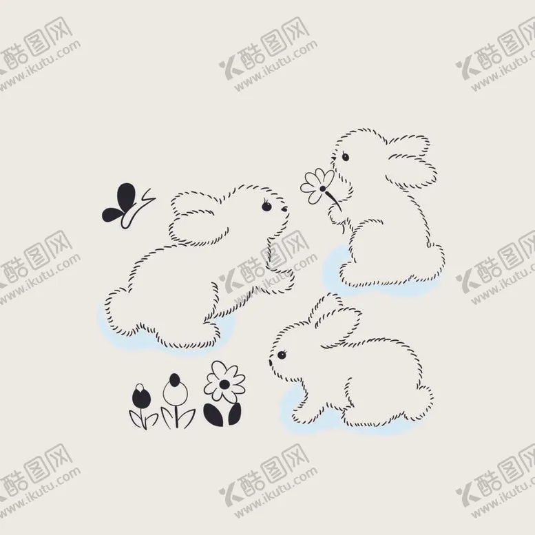 编号：21442512050313236944【酷图网】源文件下载-兔兔线条画