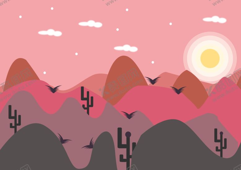 编号：49913909241219568544【酷图网】源文件下载-山谷晚霞自然风光图