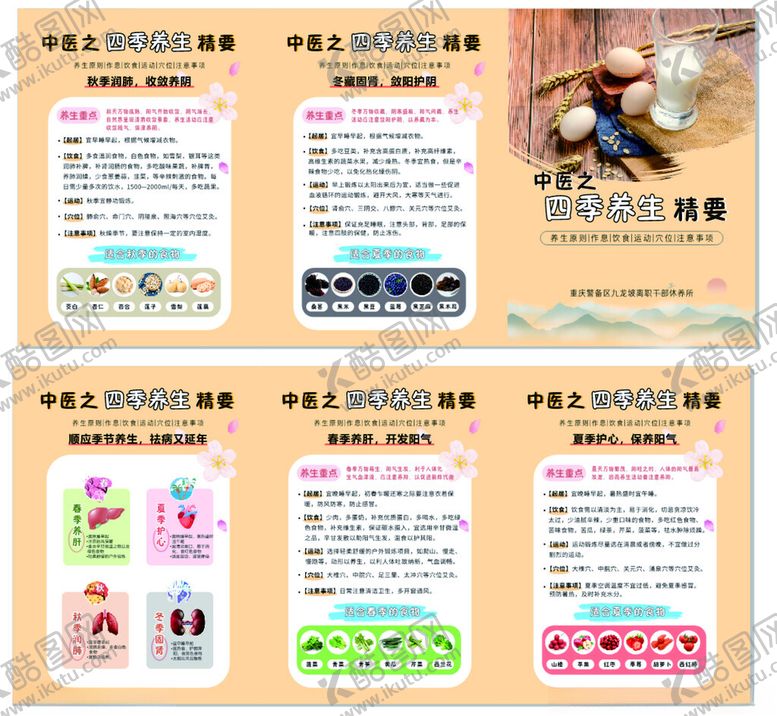 编号：35454810020305154660【酷图网】源文件下载-中医四季养生折页