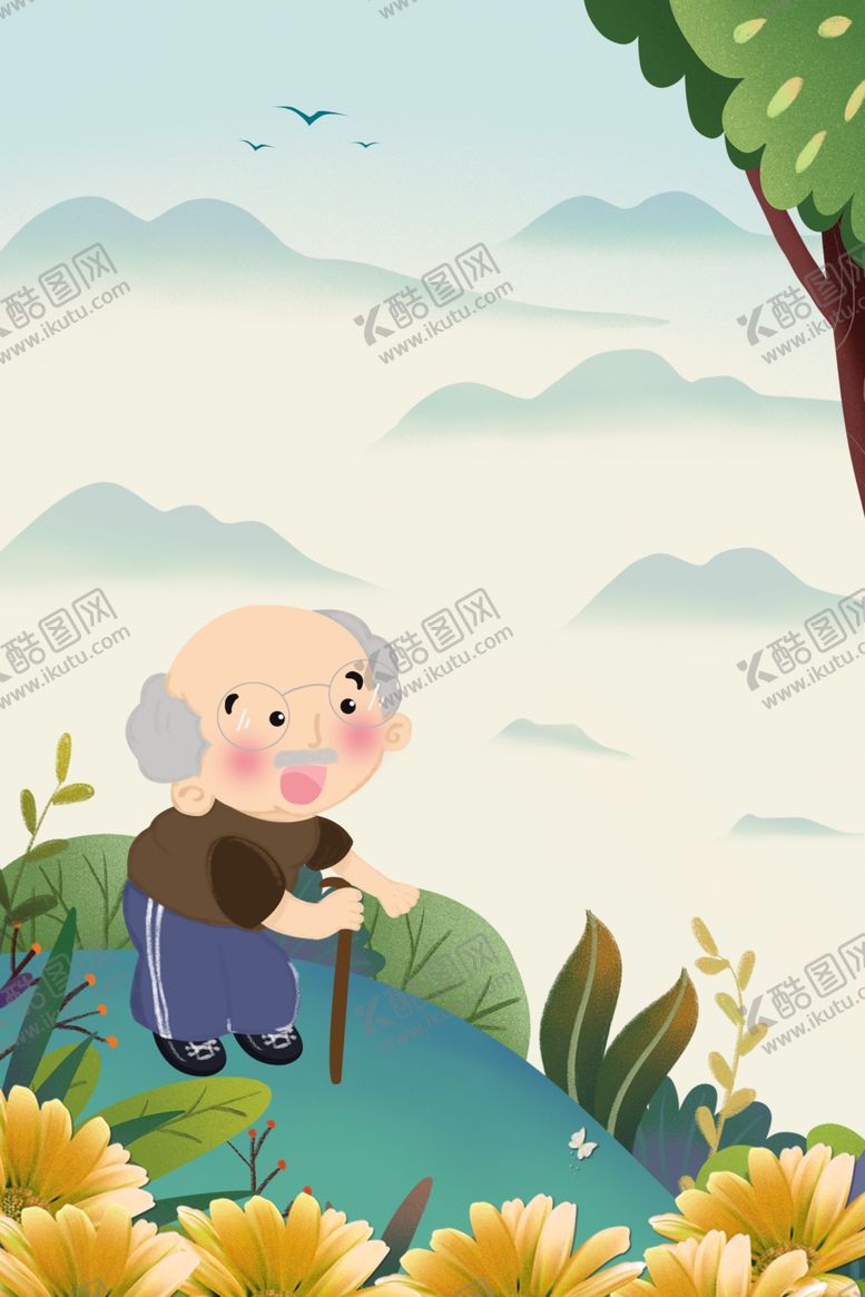 编号：72209210162112086648【酷图网】源文件下载-插图帮助老人