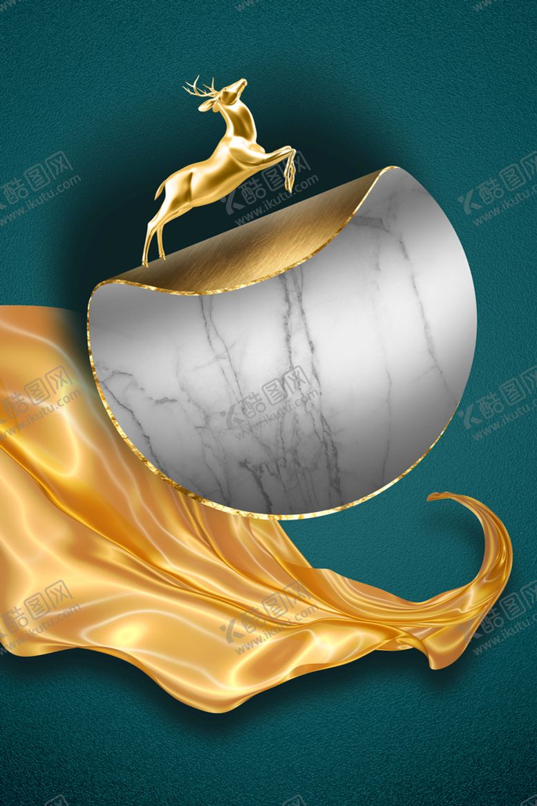 编号：20589710020923166094【酷图网】源文件下载-麋鹿几何玄关