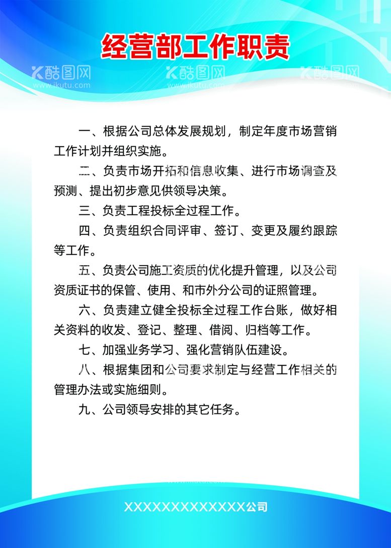 编号：36927711252349599137【酷图网】源文件下载-岗位职责牌