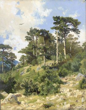 希施金树林风景油画