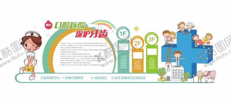 编号：71583812222245354614【酷图网】源文件下载-卡通口腔医院文化墙牙科诊室文化