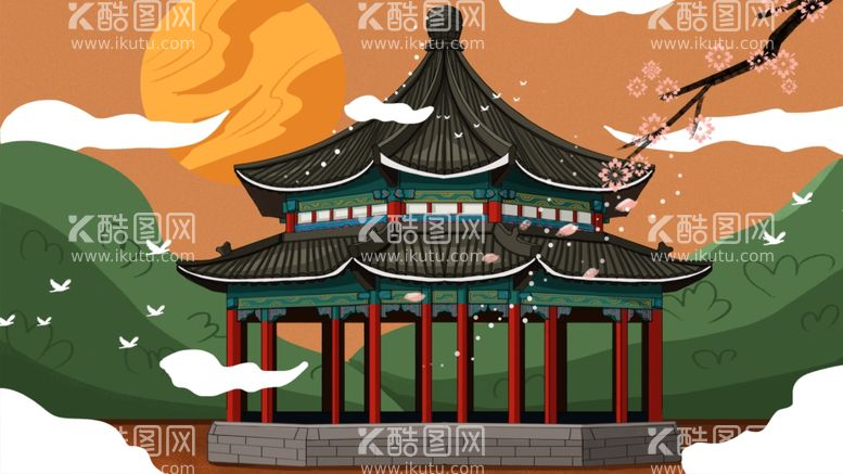 编号：40261503191038289055【酷图网】源文件下载-古典插画建筑