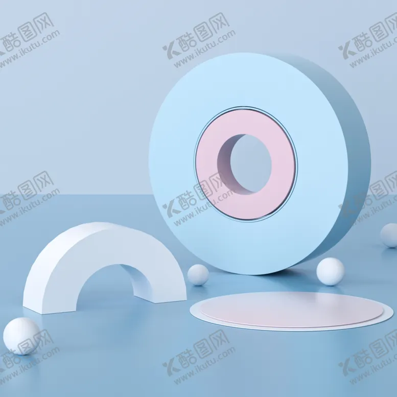 编号：20549802022358039409【酷图网】源文件下载-立体展台 C4D电商海报 台子