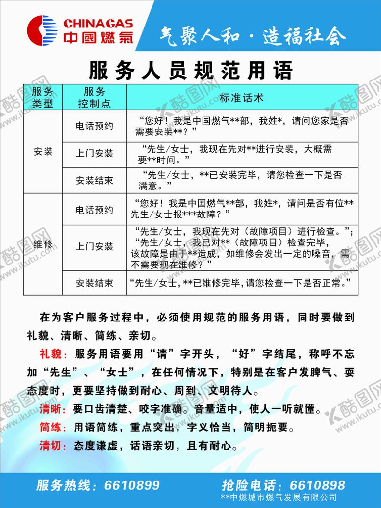 编号：87884201211146401456【酷图网】源文件下载-服务人员规范用语