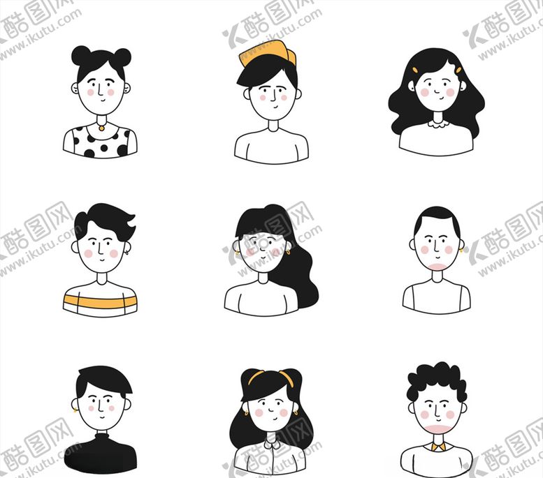 编号：96398010061825174012【酷图网】源文件下载-创意人物头像