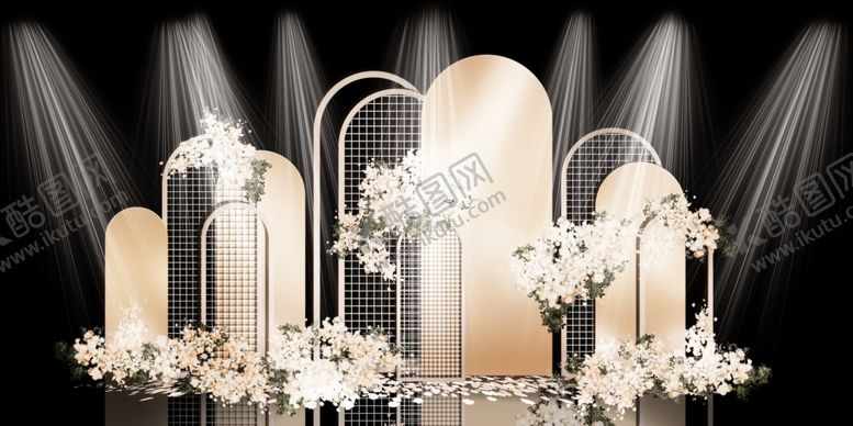 编号：80399710312308597581【酷图网】源文件下载-香槟色婚礼背景设计背景