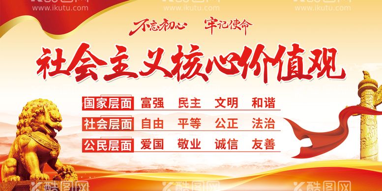 编号：52960410191657098303【酷图网】源文件下载-党建背景核心价值观展板