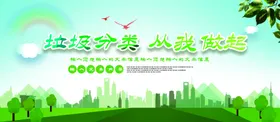 垃圾分类环保展板广告清理
