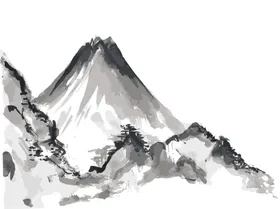中国风山水素材水墨江南水乡