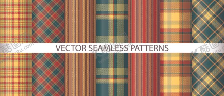 编号：92442409221816052429【酷图网】源文件下载-多彩条纹格子图案素材