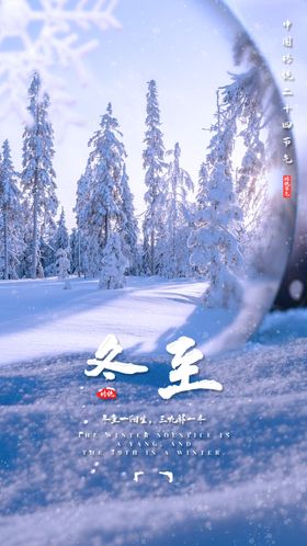 冬至雪景海报