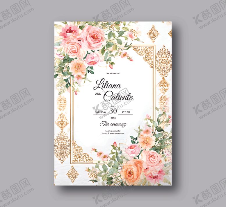 编号：90818004081509595659【酷图网】源文件下载-花卉婚礼请柬