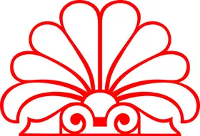 花纹雕刻造型扇形边框中式边框图镂空牌匾边框