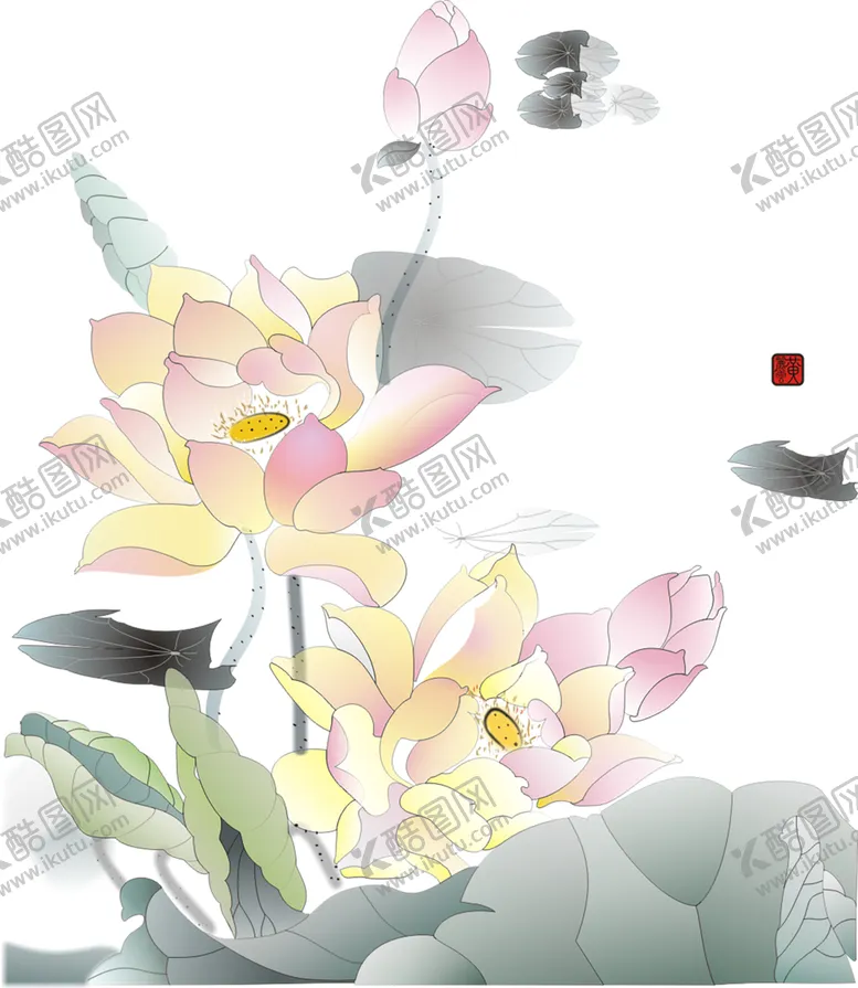 编号：92057405142209315941【酷图网】源文件下载-水墨荷花粉色荷花荷花意境
