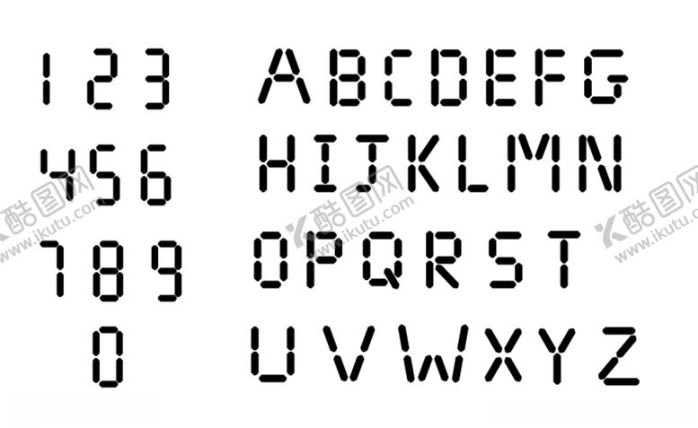 编号：71460009140916321752【酷图网】源文件下载-纯手工液晶屏数字字母