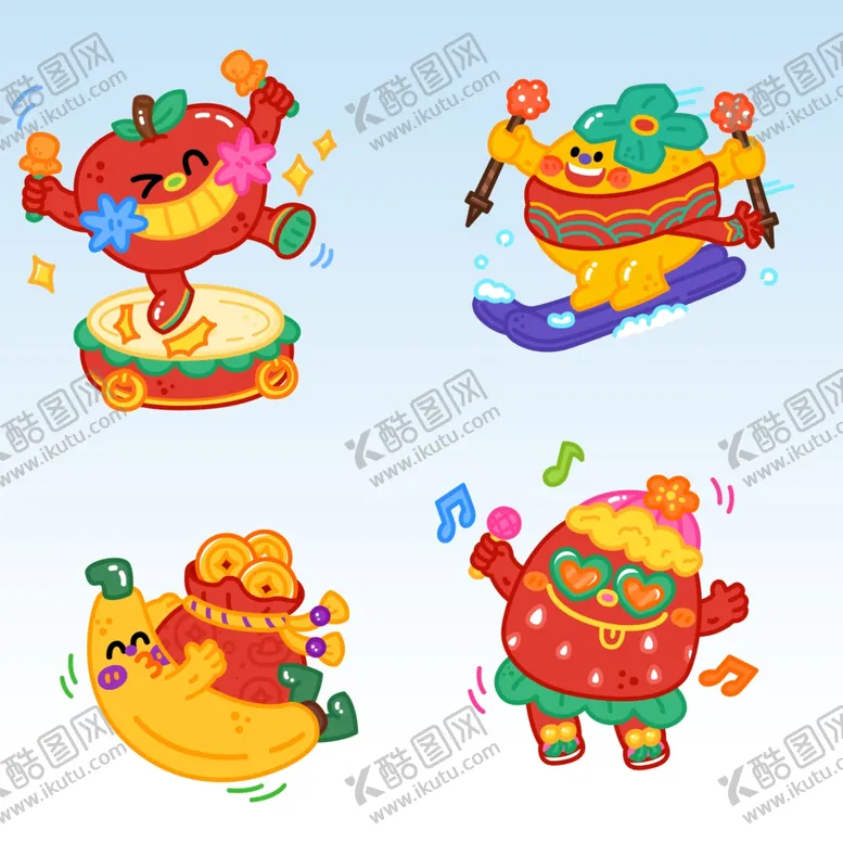 编号：66981006291635592597【酷图网】源文件下载-卡通水果