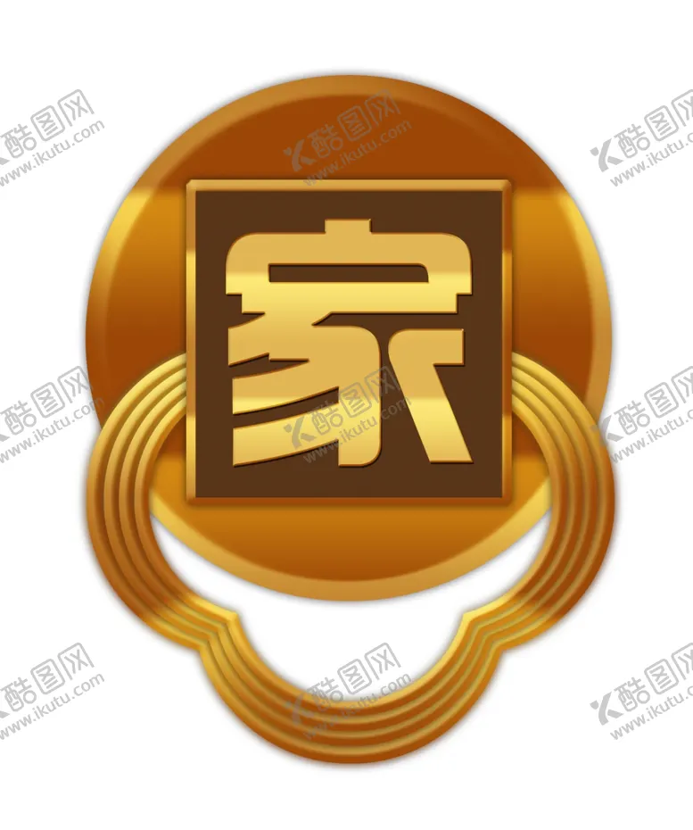 编号：96603807062108066449【酷图网】源文件下载-中式家金色门环