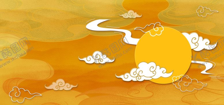 编号：77095210181512579840【酷图网】源文件下载-国潮黄色云纹祥云背景