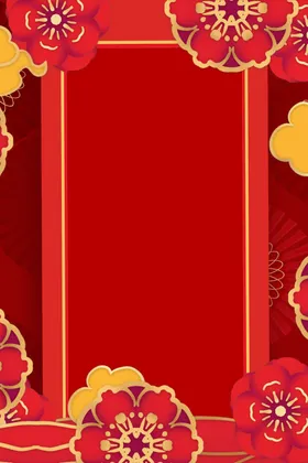 红色背景财神春晚展板新年