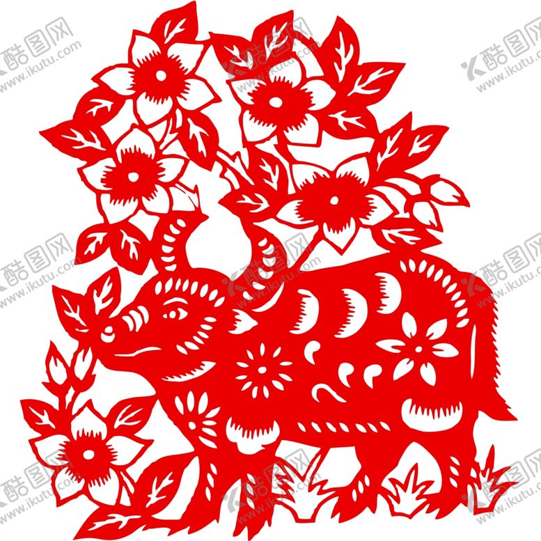 编号：54758405140018458440【酷图网】源文件下载-生肖牛剪纸